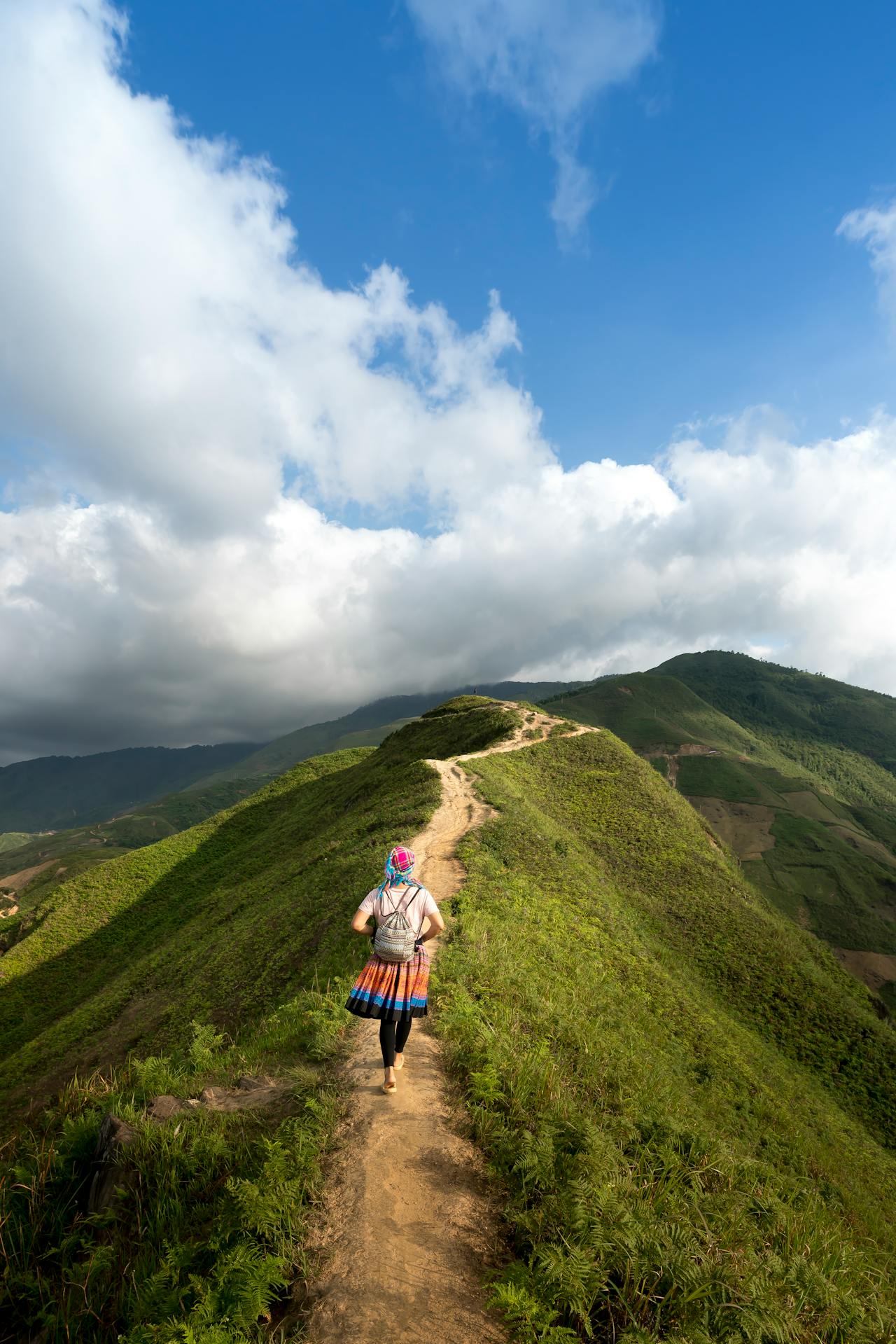 Person walking outdoors in nature